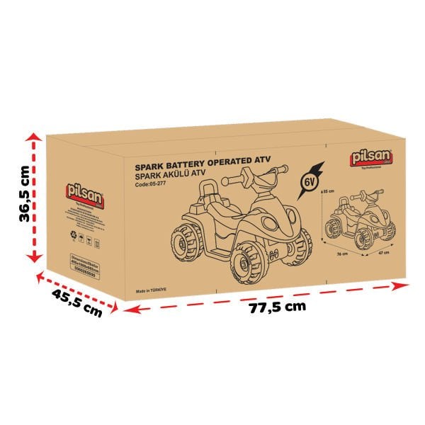 Spark 6V Akülü Atv Metalik Pembe (05 277)