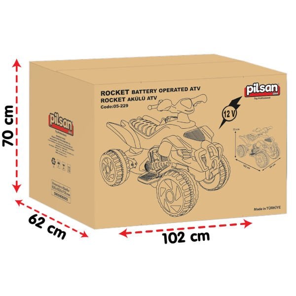 Rocket 12V Akülü ATV Mavi (05-229)