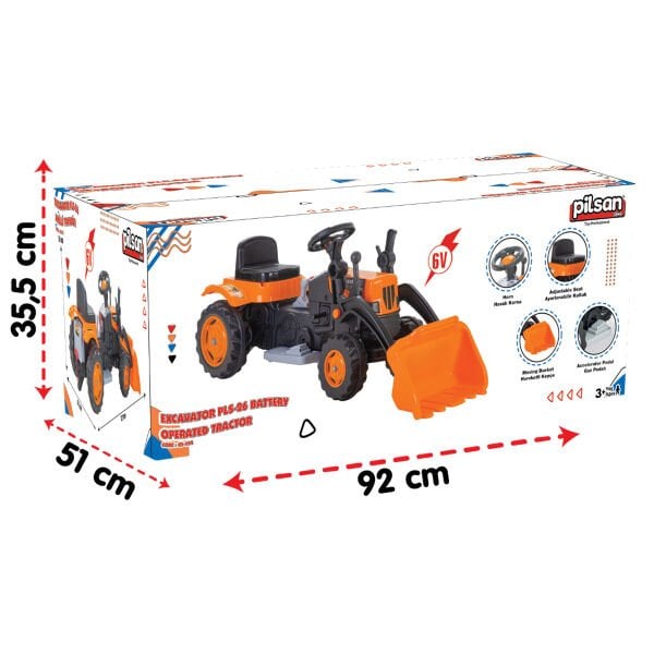 Excavator Pls-26 Kepçeli 6v Akülü Traktör 05 124 Sarı