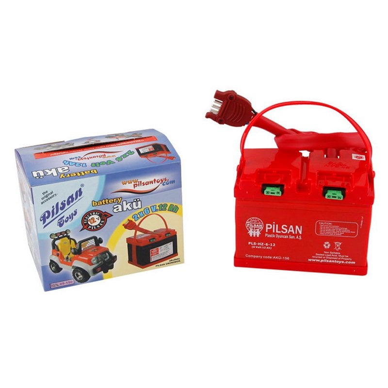 2X6V. 12A Akü Uzun Kablo Kırmızı Soketli Akü