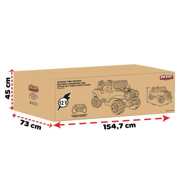 Attack 12V Uzaktan Kumandalı Çift Kişilik Akülü Araba
