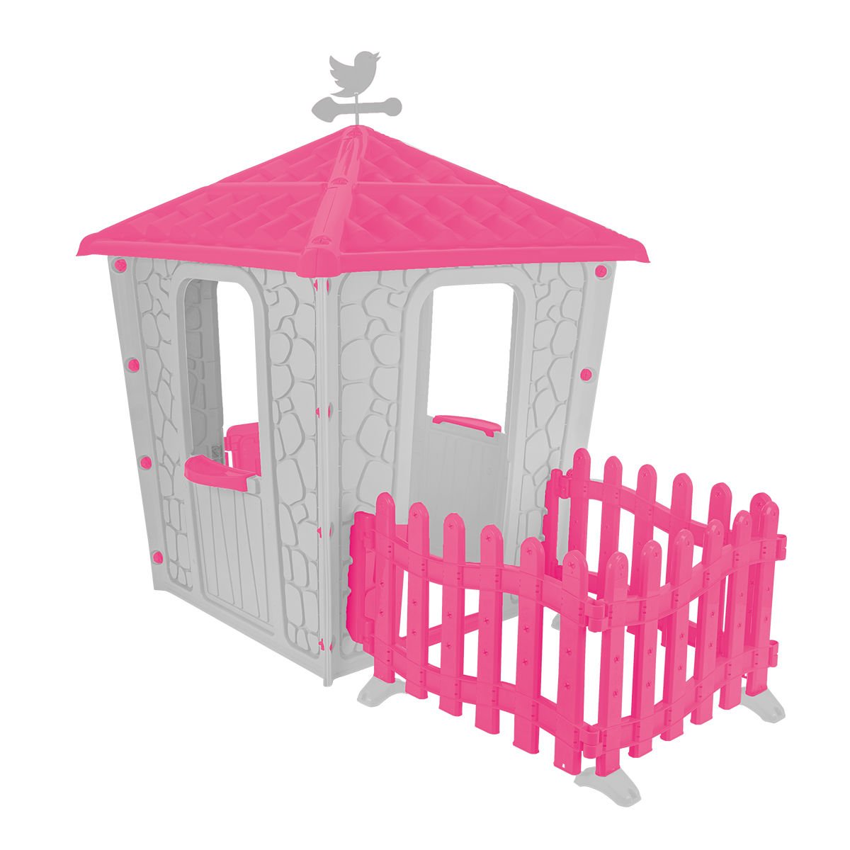 Çitli Taş Ev Gri/Pembe (06-443)