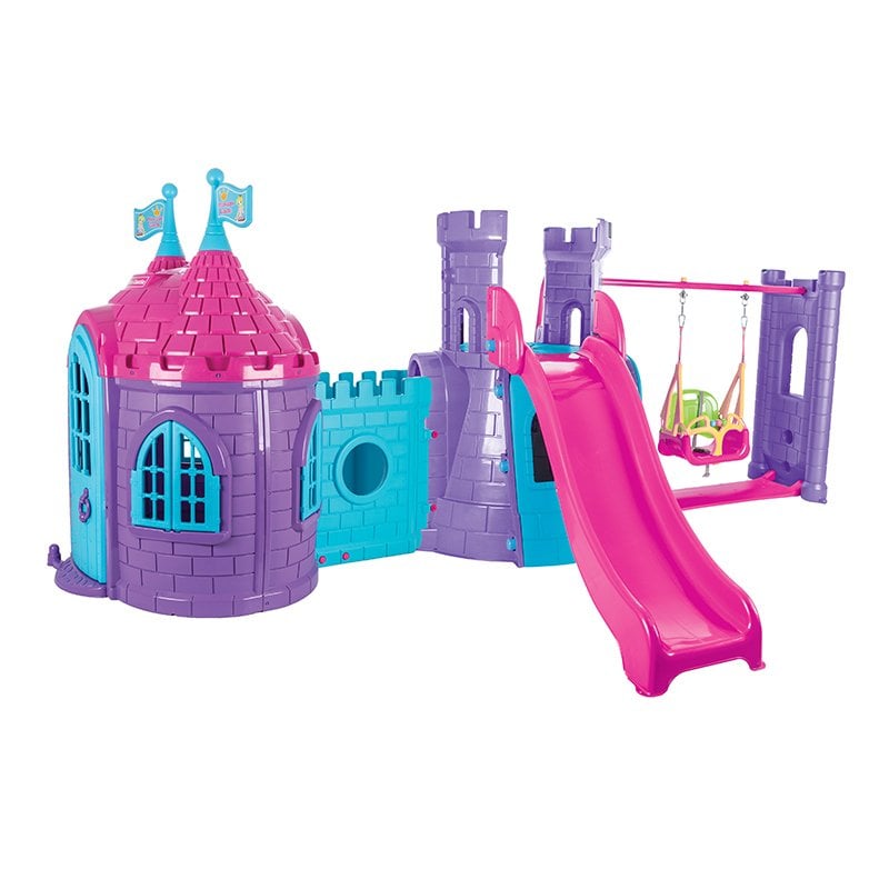 Şatolu Kale Kaydırak Ve Salıncak Seti Eflatun (07-966)