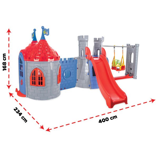 Şatolu Kale Kaydırak Ve Salıncak Seti Gri (07-966)